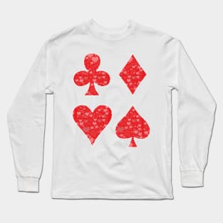 Playing Cards Hearts Long Sleeve T-Shirt